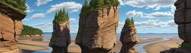 Hopewell 	Rocks, Bay of Fundy, New Brunswick